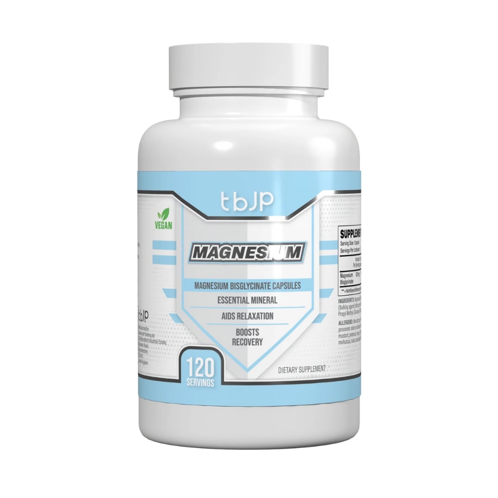 tbJP Magnesium Bisglycinate capsule bottle, front of pack